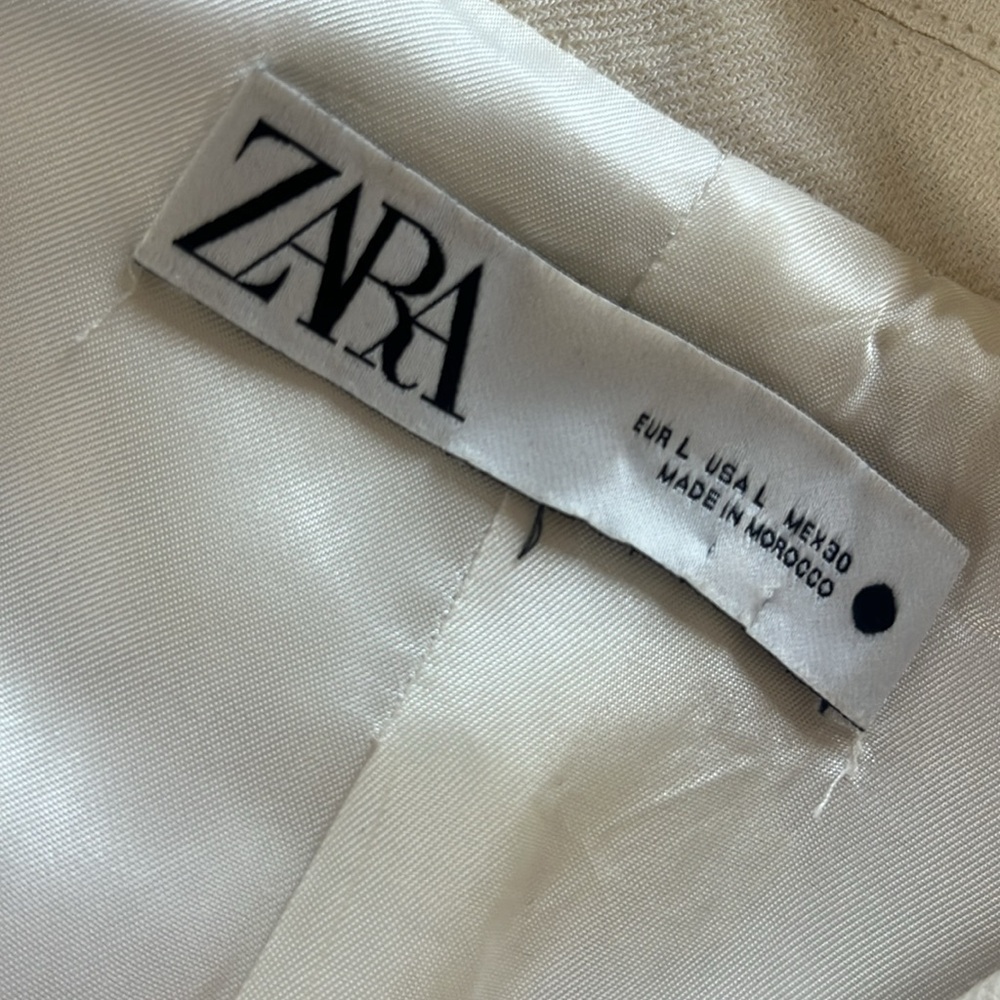 NWT ZARA Oyster White Linen Women's Pantsuit - Large - Picture 8 of 8